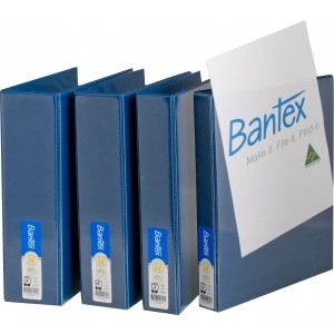 BANTEX INSERT BINDER A4 25mm 4D Ring Blue