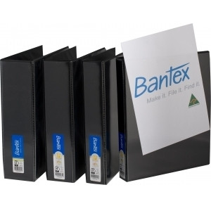 BANTEX INSERT BINDER A4 50mm 4D Ring Black