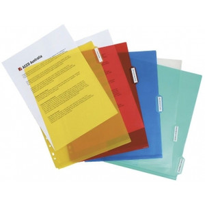 MARBIG POCKET DIVIDERS A4 PP 5 Tab Side Pocket Colour