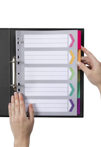 MARBIG FLURO TAB DIVIDERS A4 5 Tab Rein Board White