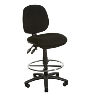 YS08 HIGH BACK DRAFTING CHAIR Black Plain Fabric