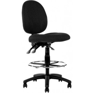 LINCOLN DRAFTING CHAIR Medium Back, Black Fabric