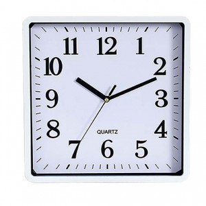 CARVEN CLOCK SQUARE WHITE FRAME 250mm