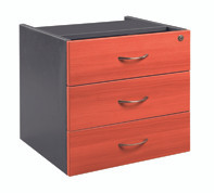 ATL DESK PEDESTAL FIXED 3 DRAWERS CHERRY & IRONSTONE W464XD400XH450 *** CURRENT AVAILABILITY AND PRICING NEEDS TO BE RECONFIRMED ***