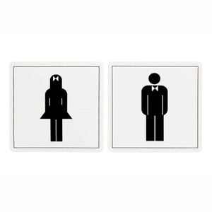 APLI SELF ADHESIVE SIGN Male Female Black White *** While Stocks Last ***