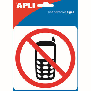 APLI SELF ADHESIVE SIGN No Mobile Phones *** While Stocks Last ***