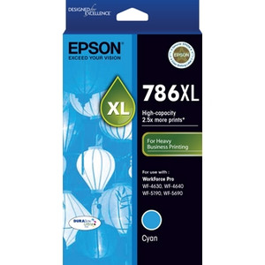 EPSON 786XL ORIGINAL HIGH CAPACITY DURABRITE ULTRA CYAN INK CARTRIDGE Suits Epson WorkForce Pro WF4630 / WF4640