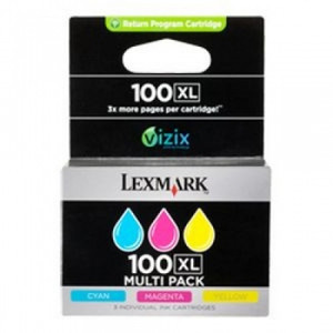 LEXMARK NO. 100 ORIGINAL TRI COLOUR INK PACK XL Suits Lexmark S305, S405, S505, S605, S815, P115, P205, P705, P805, P905, PRO901