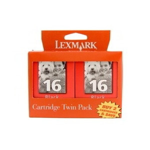 LEXMARK NO. 16 ORIGINAL TWIN PACK Suits Lexmark Z13, Z23, Z25, Z33, Z35, Z511, Z513, Z515, Z517, Z603, Z605, Z611, Z615, Z617, Z640, Z645, X75, X1140, X1150, X1170, X1185, X1195, X1200, X1250, X1270, X1290, X2250