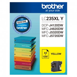 BROTHER LC-235XL ORIGINAL YELLOW INK CARTRIDGE 1.2K Suits Brother DCP J4120DW / MFC J4620DW / MFC J5320DW / MFC J5720DW