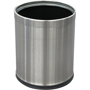 Compass Waste Bin 10Lt Round Brushed, Each
