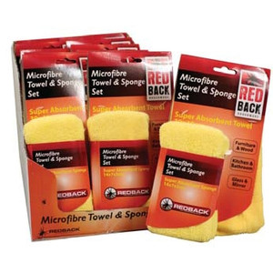 MICROFIBRE TOWEL & SPONGE SET 14cm & 30 x 30cm