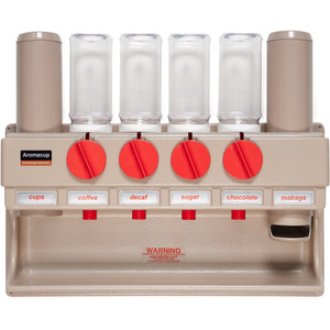 AROMACUP INSTANT HOT BEVERAGE DISPENSER 4 ingredient dispensers, 1 cup dispenser & teabag chute.