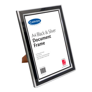 CARVEN DOCUMENT FRAME A4 Black Silver