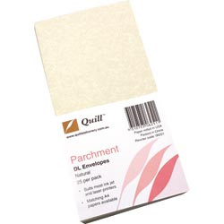 Quill Parchment Envelope 90gsm DL - Natural Pack of 25 (06251)