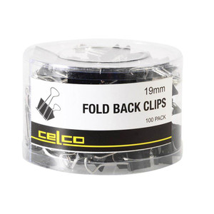 CELCO FOLDBACK CLIP 19mm Tub 100 *** While Stocks Last ***
