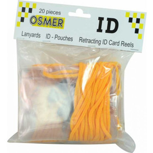 CLEAR PVC ID POUCH WITH CORD LANYARD Gold Pk20