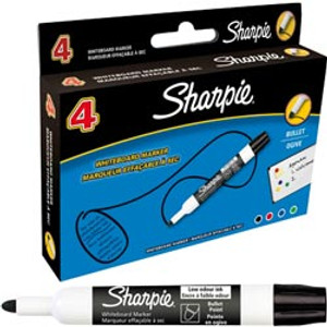 SHARPIE WHITEBOARD MARKERS 2.0mm Bullet Point Black, Bx12