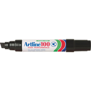 ARTLINE 100 PERMANENT MARKERS 12mm Chisel Black Blister