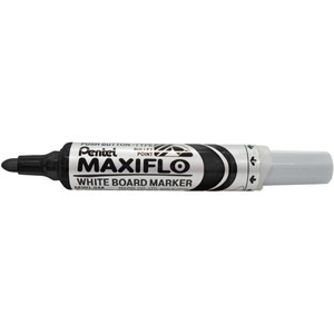 Pentel MWL5 Maxiflo Whiteboard Marker Bullet Point 2.1mm Black, Box of 12
