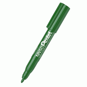 PENTEL NN50 PERMANENT MARKER Green 5.0mm Bullet Point Bx12