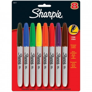 SHARPIE PERMANENT MARKERS 1.0mm 8 Assorted Colours - 30217PP