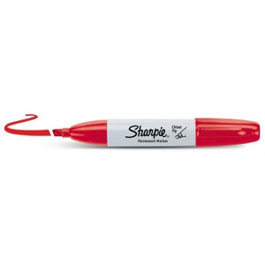 SHARPIE CHISEL POINT MARKER Permanent Red Bx12