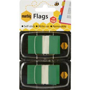 MARBIG FLAGS COLOURED TIP Green (Pack of 2)