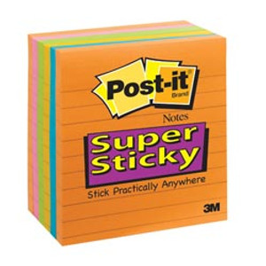 POST-IT 675-6SSAN NOTES Super Sticky NeonLined 98x98mm