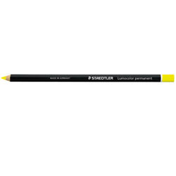 Staedtler 108 Glasochrom Pencil Lumocolour Permanent - Yellow, Box of 12