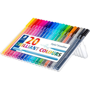 STAEDTLER TRIPLUS 338 Broadliner Pen Assorted Colours Pack of 20