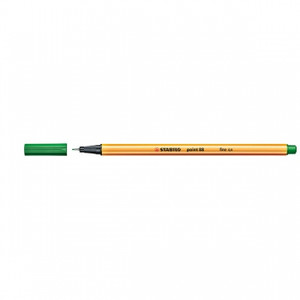 STABILO POINT 88 FINELINER 0.4mm Green, Bx10