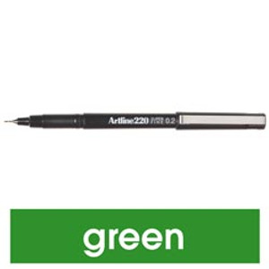 ARTLINE 220 SUPER FINE WRITING PENS Green Bx12