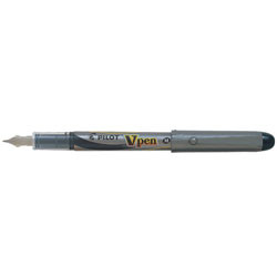 PILOT SVP-4M DISPOSABLE FOUNTAIN PEN Black, Bx12