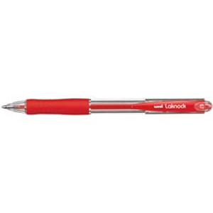 UNIBALL SN100 (10) LAKNOCK BALLPOINT PEN Retractable Med 1.0mm Red, Bx12