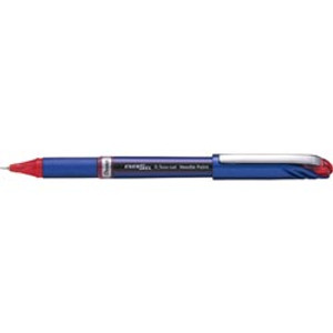 Pentel BLN25 Energel Plus Liquid Gel Pen 0.5mm Fine Nib Red, Box of 12