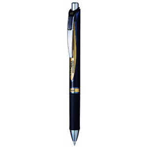 Pentel BLP75 Energel Permanent Liquid Gel Pen Retractable 0.5mm Fine Nib Blue, Box of 12