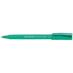 Pentel R50 Rollerball Pen 0.8mm Medium Nib Green, Box of 12