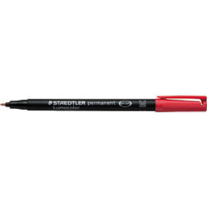 STAEDTLER 317 LUMOCOLOR PENS Perm Med 1.0mm Red (Box of 10)