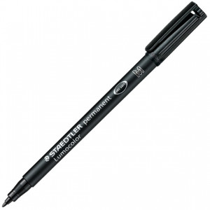 STAEDTLER 317 LUMOCOLOR PENS PERMANENT MEDIUM 0.8-1.0mm Black (Box of 10)