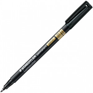 STAEDTLER 319 LUMOCOLOR PENS Special Perm Ink Fine Black, Bx10 319F9