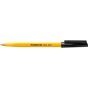 Staedtler Ballpoint Pen Stick 430 Fine - Black, Box of 10