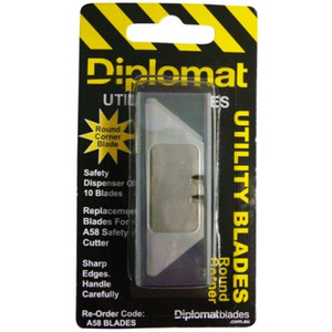 SAFETY KNIFE ROUND CORNER REPLACEMENT BLADES For A58 Safety Knife, Pk10