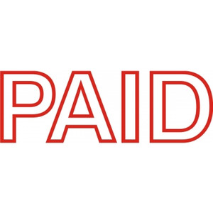 DESKMATE PRE-INKED OFFICE STAMP Paid Red
