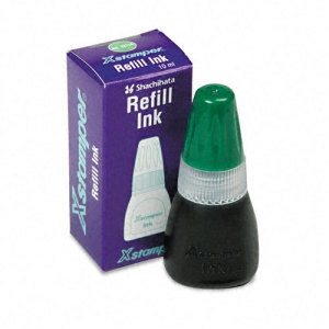 XSTAMPER PRE-INKED STAMP INK REFILL Green 10cc