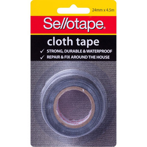 SELLOTAPE CLOTH TAPE 24mmx4.5m Black