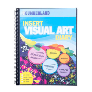 VISUAL ART DIARY WITH INSERT COVER SINGLE SPIRAL 11" X 14" BLACK *** While Stocks Last ***