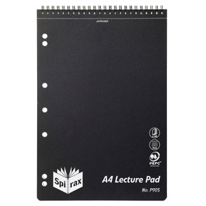 SPIRAX P905 LECTURE PAD Top Opening 140 Page Black