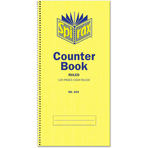 SPIRAX 544 COUNTER BOOK CASH RULED 297x135mm 120 PAGE