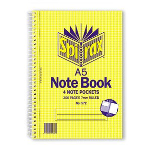 SPIRAX 572 3 SUBJECT NOTEBOOK A5 150 Leaf 210x158mm S O